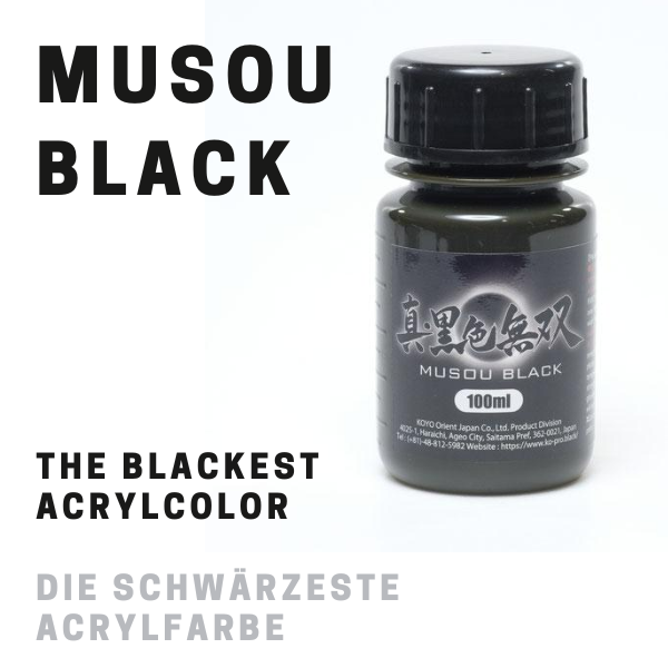 Kokushoku Musou Black Water-based Acrylic Paint (100ml) From Japan